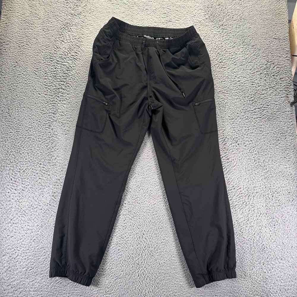 Eddie Bauer Pant Womens 14 Black Polyester Jogger Cargo Flannel Lined Workout